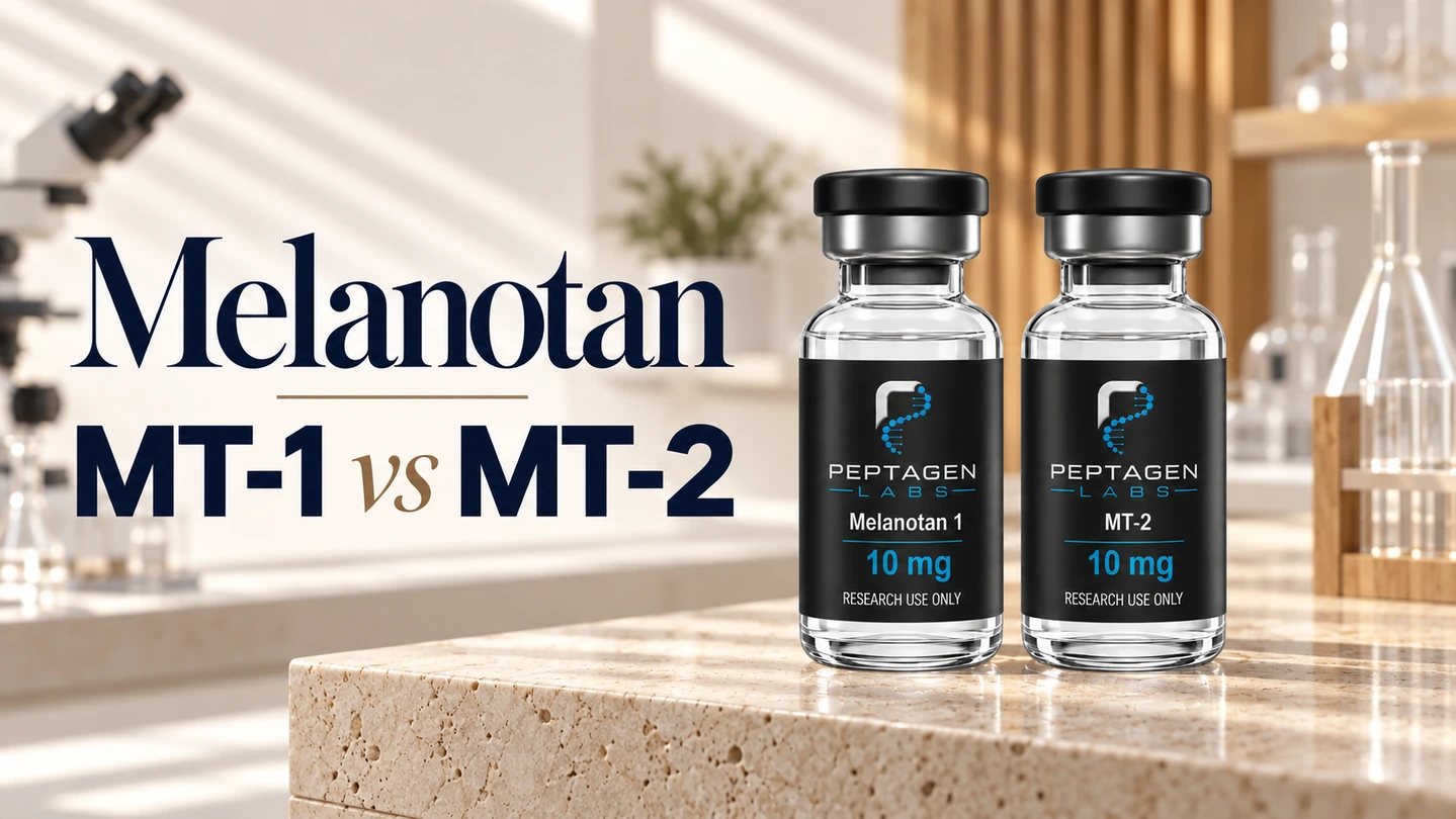 Melanotan MT-1 срещу MT-2: структура, доказателства и регулаторен статут